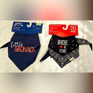 1 Youly and 1 Reddy Dog Bandanas (Ride or Die, Little Menace) (S/M)
